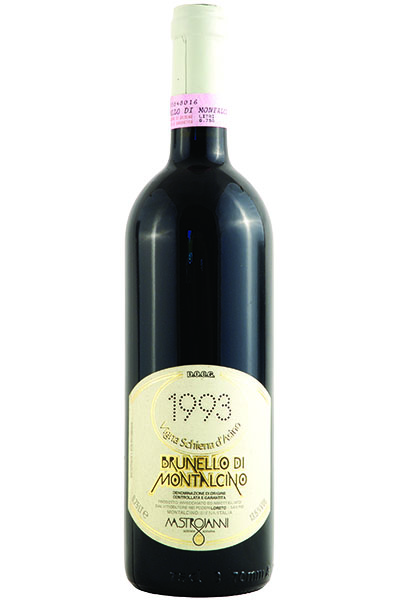 Brunello di Montalcino Cru, Schiena Vigna d'Asino, Azienda Mastrojanni, Montalcino, Siena, Tuscany, Italy, 1993