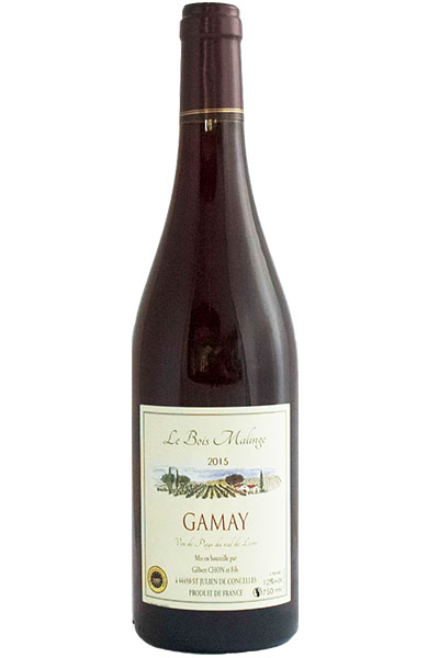 Gamay, Domaine du Bois Malinge, Gilbert Chon, Vin de Pays de Val de Loire IGP, Loire, France, 2018